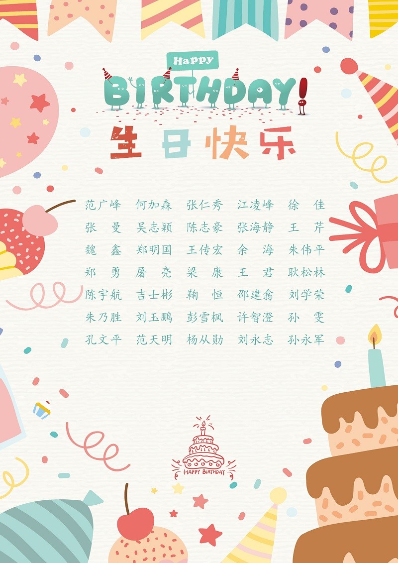 【生日祝福】恭祝11月生日的員工生日快樂！
